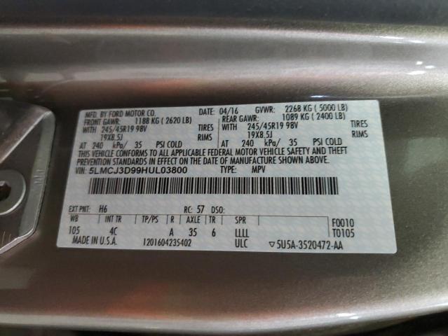 5LMCJ3D99HUL03800 - 2017 LINCOLN MKC RESERVE ყავისფერი ფოტო 13