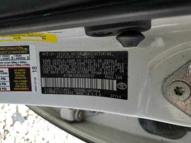 4T1BK1EB5DU053757 - 2013 TOYOTA AVALON BASE Ağ foto 12