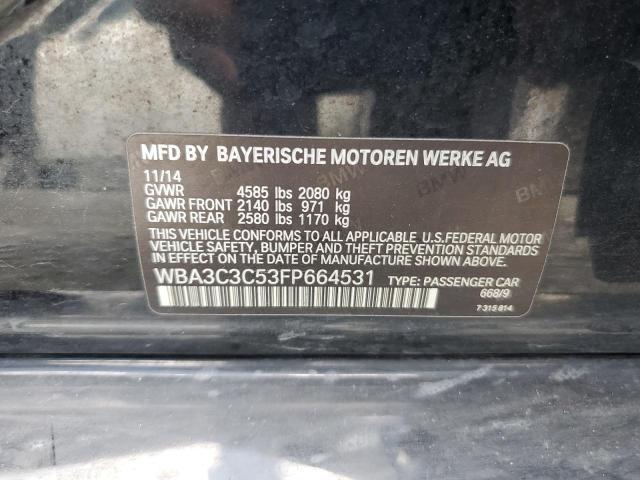 WBA3C3C53FP664531 - 2015 BMW 320 I XDRIVE BLACK photo 12