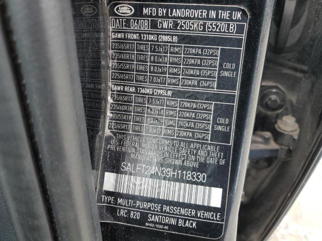 SALFT24N39H118330 - 2009 LAND ROVER LR2 HSE TECHNOLOGY BLACK photo 13