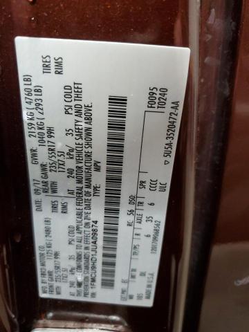 1FMCU9HD1JUA09874 - 2018 FORD ESCAPE SEL ყავისფერი ფოტო 13