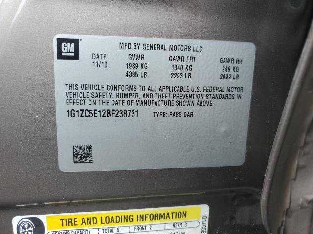 1G1ZC5E12BF238731 - 2011 CHEVROLET MALIBU 1LT GRAY photo 13