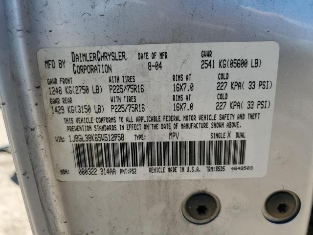 1J8GL38K65W512758 - 2005 JEEP LIBERTY RENEGADE SILVER photo 14