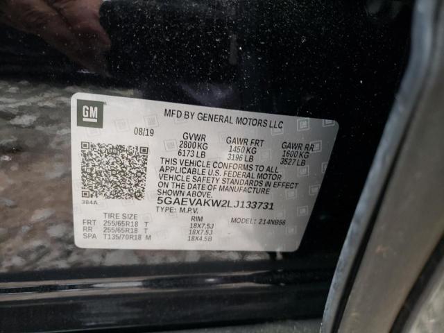 5GAEVAKW2LJ133731 - 2020 BUICK ENCLAVE ESSENCE შავი ფოტო 13
