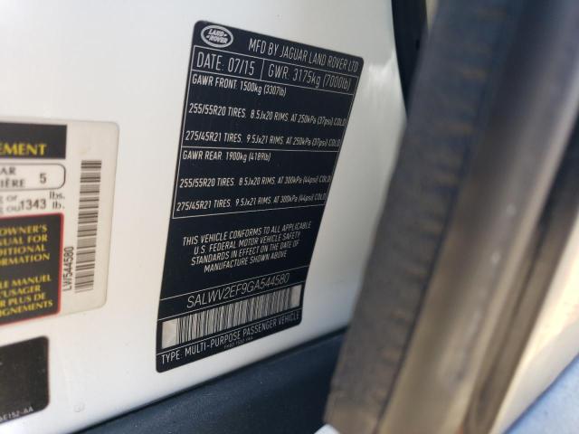 SALWV2EF9GA544580 - 2016 LAND ROVER RANGE ROVE AUTOBIOGRAPHY BLACK photo 13