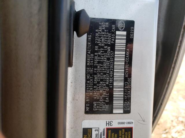 4T1BE46K29U297557 - 2009 TOYOTA CAMRY BASE SILVER photo 12