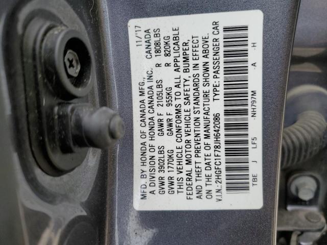 2HGFC1F78JH642086 - 2018 HONDA CIVIC EXL Boz foto 12