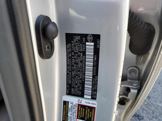 4T4BF3EK6AR028366 - 2010 TOYOTA CAMRY 4D 2 BASE SILVER photo 12