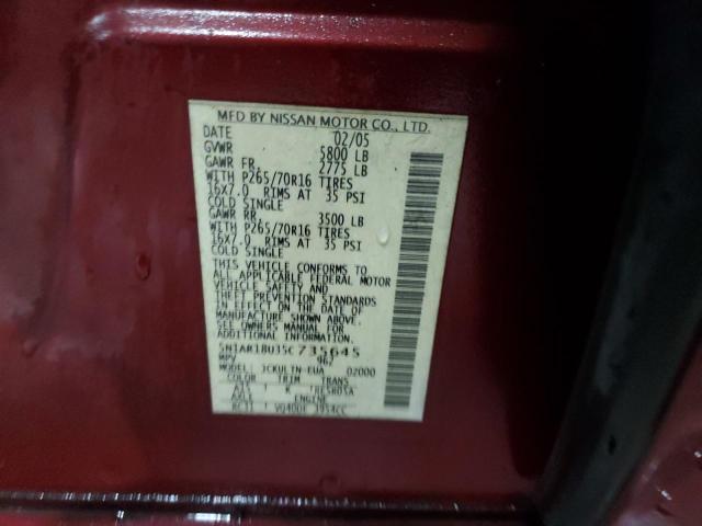 5N1AR18U35C735645 - 2005 NISSAN PATHFINDER LE BURGUNDY photo 13