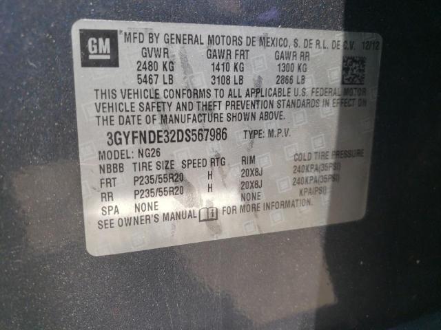 3GYFNDE32DS567986 - 2013 CADILLAC SRX PERFORMANCE COLLECTION Сұр фото 13