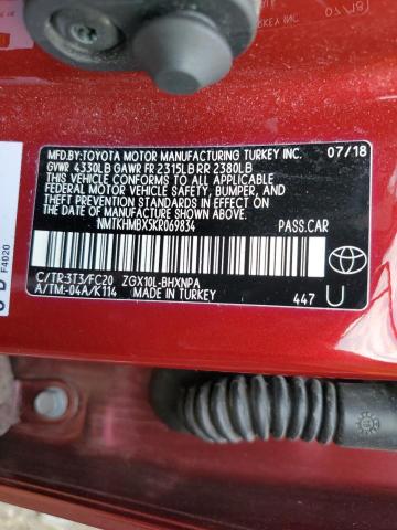 NMTKHMBX5KR069834 - 2019 TOYOTA C-HR XLE RED photo 13