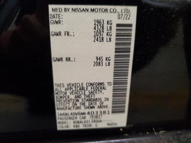 1N4BL4DV6NN403381 - 2022 NISSAN ALTIMA SV CHARCOAL photo 12