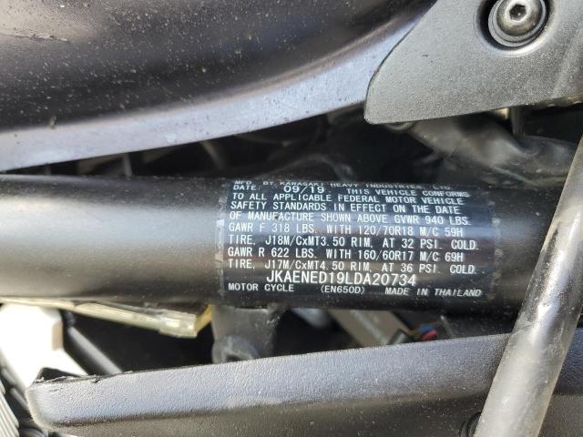 JKAENED19LDA20734 - 2020 KAWASAKI EN650 D TWO TONE photo 10