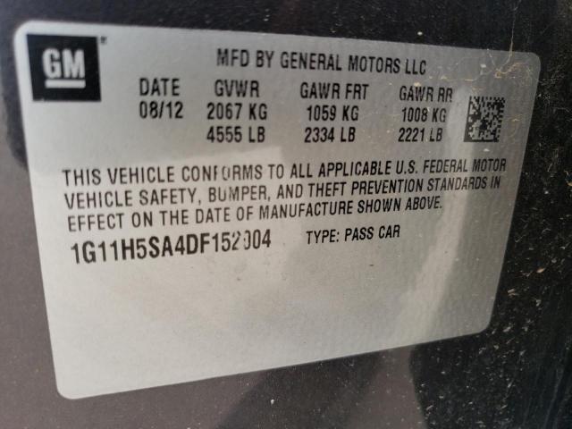 1G11H5SA4DF152004 - 2013 CHEVROLET MALIBU LTZ ნაცრისფერი ფოტო 12