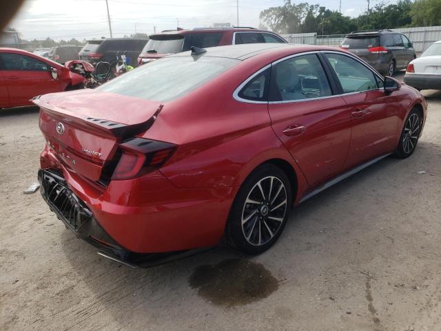 5NPEH4J20MH078101 - 2021 HYUNDAI SONATA LIMITED RED photo 3