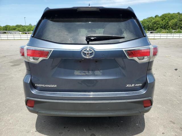 5TDJKRFHXFS072152 - 2015 TOYOTA HIGHLANDER XLE أزرق صورة 6
