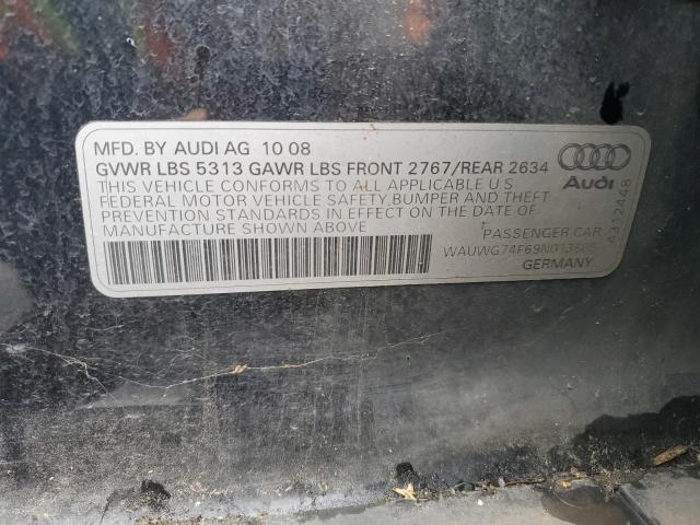 WAUWG74F69N013605 - 2009 AUDI A6 PRESTIGE შავი ფოტო 12