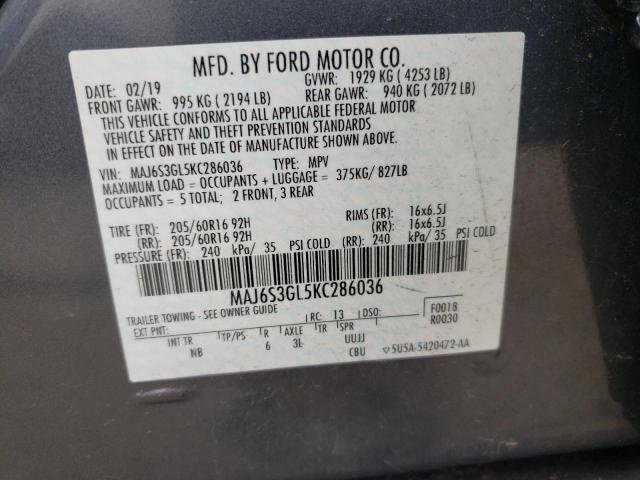 MAJ6S3GL5KC286036 - 2019 FORD ECOSPORT SE Boz foto 13