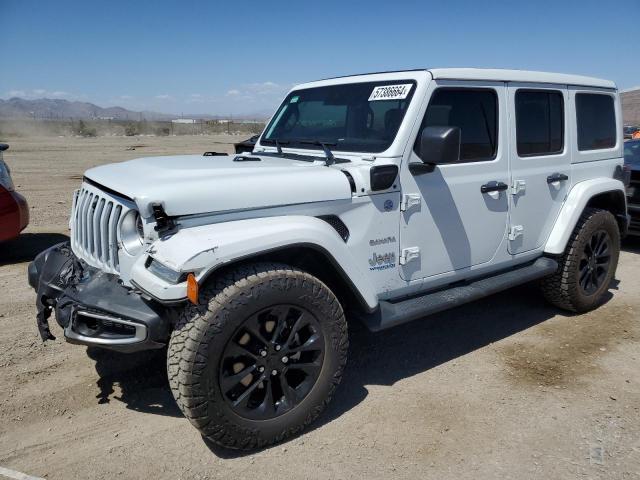 1C4JJXP68MW686537 - 2021 JEEP WRANGLER U SAHARA 4XE WHITE photo 1
