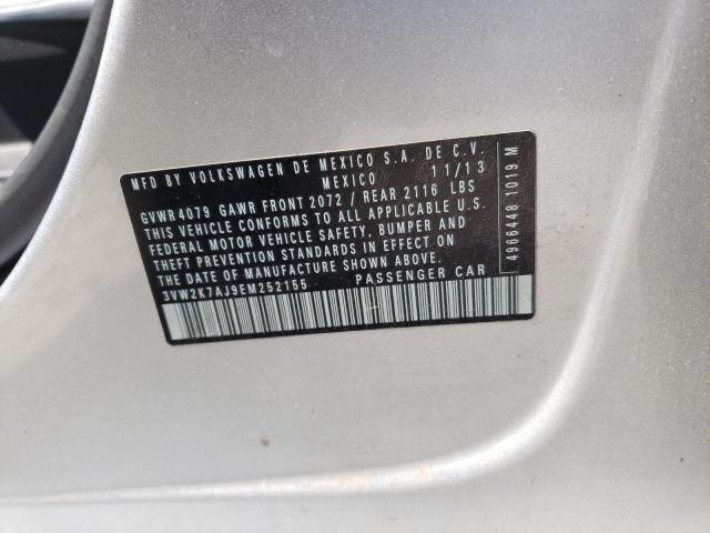 3VW2K7AJ9EM252155 - 2014 VOLKSWAGEN JETTA BASE فضي صورة 13