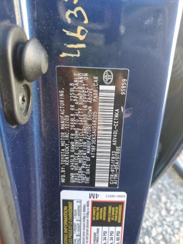 4T1BF3EK5AU568205 - 2010 TOYOTA CAMRY BASE BLUE photo 12