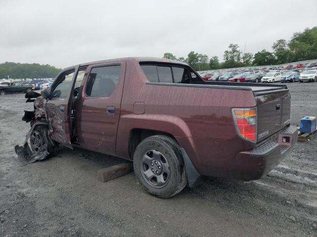 2HJYK16217H532323 - 2007 HONDA RIDGELINE RT BURGUNDY photo 2