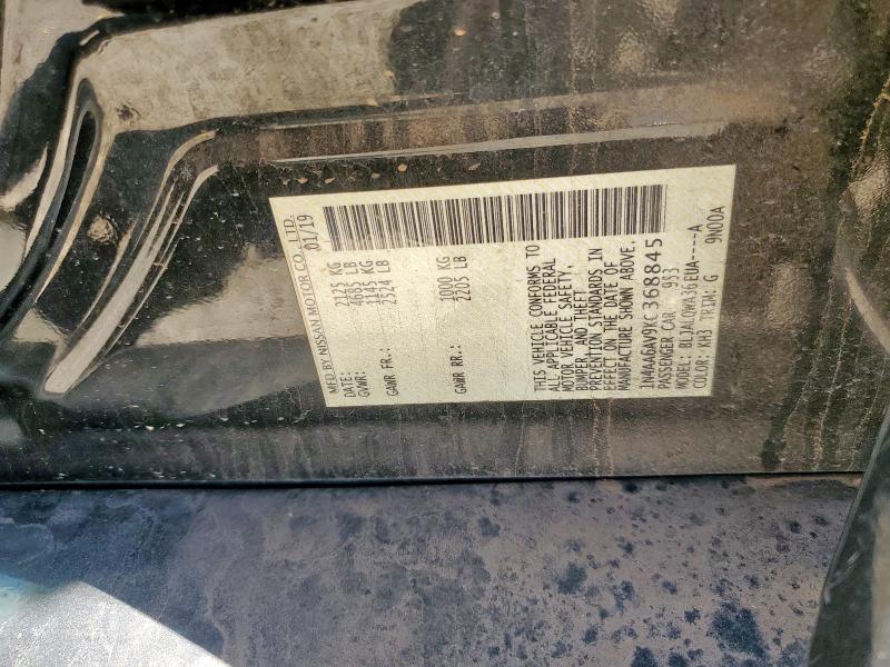 1N4AA6AV9KC368845 - 2019 NISSAN MAXIMA S შავი ფოტო 12