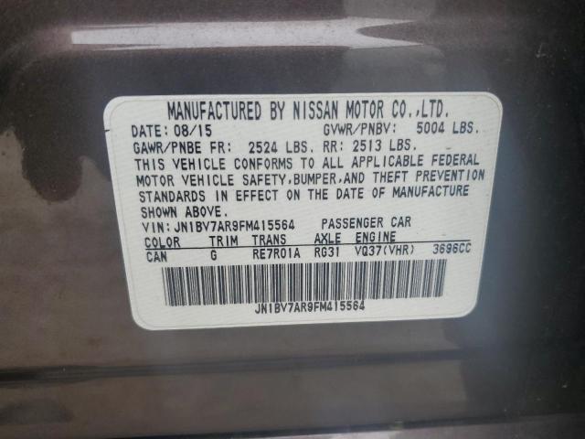 JN1BV7AR9FM415564 - 2015 INFINITI Q50 BASE 棕色 照片 12