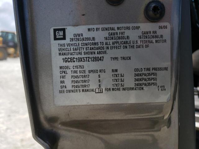 1GCEC19X57Z128047 - 2007 CHEVROLET SILVERADO C1500 CLASSIC GRAY photo 12