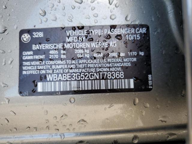 WBA8E3G52GNT78368 - 2016 BMW 328 XI SULEV SILVER photo 12