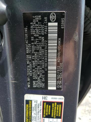 4T1BE46K69U914572 - 2009 TOYOTA CAMRY BASE GRAY photo 13