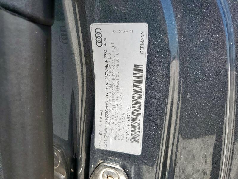 WAUCGAFH4EN011327 - 2014 AUDI S5 PREMIUM PLUS GRAY photo 12