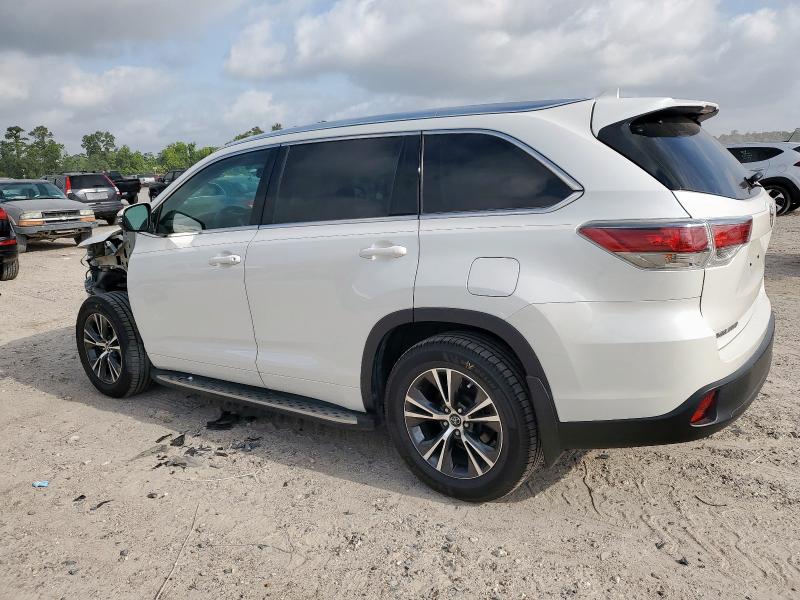 5TDKKRFH9GS168845 - 2016 TOYOTA HIGHLANDER XLE WHITE photo 2