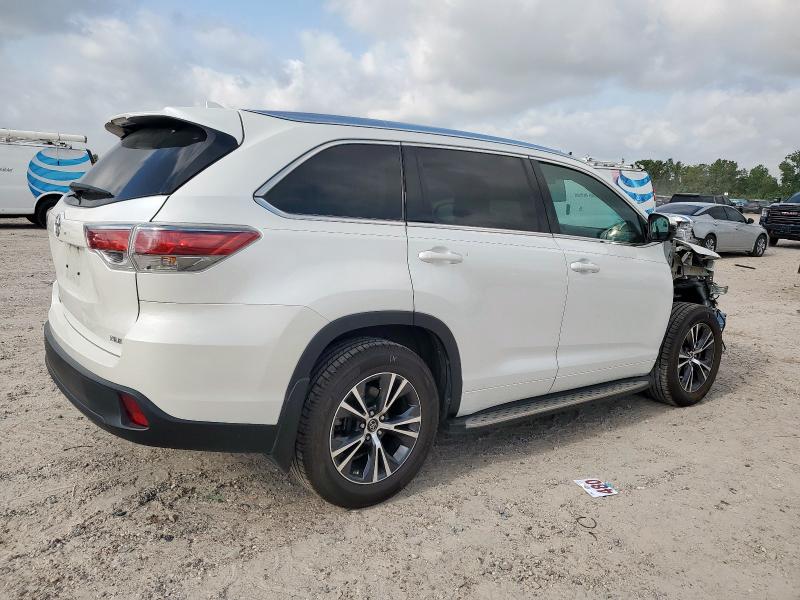 5TDKKRFH9GS168845 - 2016 TOYOTA HIGHLANDER XLE WHITE photo 3