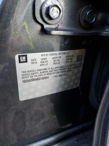 1G6AA5RA4G0180364 - 2016 CADILLAC ATS GRAY photo 13