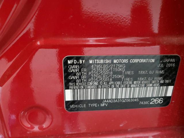 JA4AD3A31GZ063045 - 2016 MITSUBISHI OUTLANDER SE RED photo 12