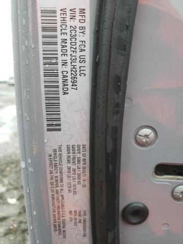 2C3CDZFJ3LH226947 - 2020 DODGE CHALLENGER R/T SCAT PACK GRAY photo 12