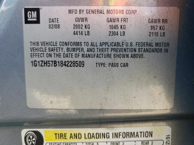 1G1ZH57B184228509 - 2008 CHEVROLET MALIBU 1LT ვერცხლისფერი ფოტო 12