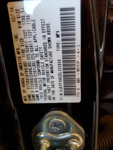 5J6TF3H52EL000658 - 2014 HONDA CROSSTOUR EXL შავი ფოტო 12