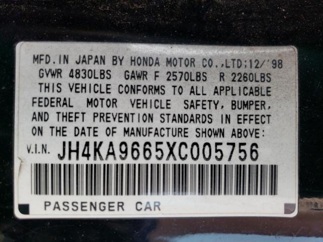 JH4KA9665XC005756 - 1999 ACURA 3.5RL BLACK photo 12