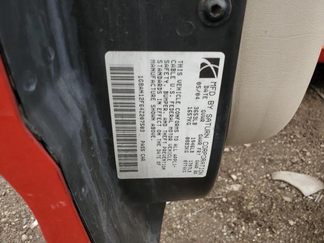 1G8AN12F64Z207503 - 2004 SATURN ION LEVEL 2 RED photo 12
