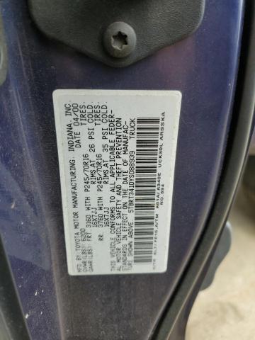 5TBRT3410YS088939 - 2000 TOYOTA TUNDRA ACCESS CAB ლურჯი ფოტო 12