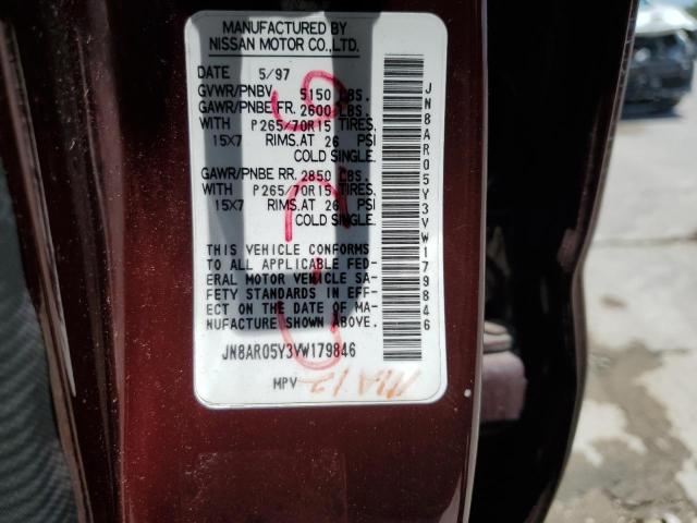JN8AR05Y3VW179846 - 1997 NISSAN PATHFINDER LE Бордовый фото 12
