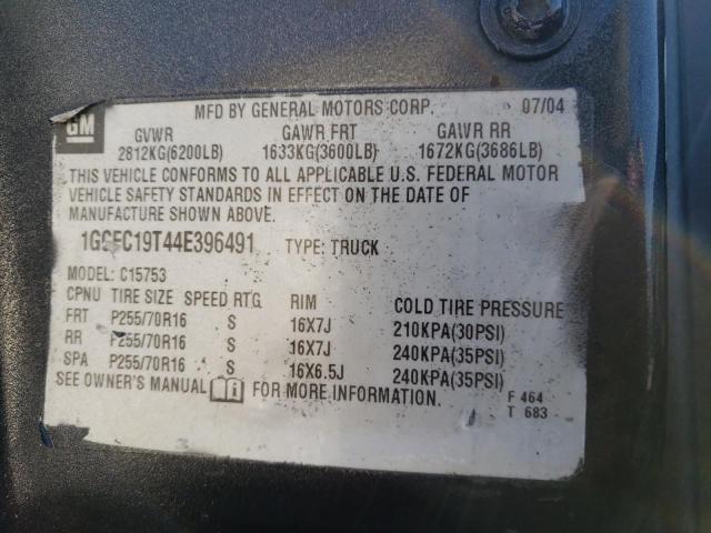 1GCEC19T44E396491 - 2004 CHEVROLET SILVERADO C1500 GRAY photo 12