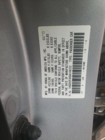 1HGCR2F84DA149220 - 2013 HONDA ACCORD EXL SILVER photo 12