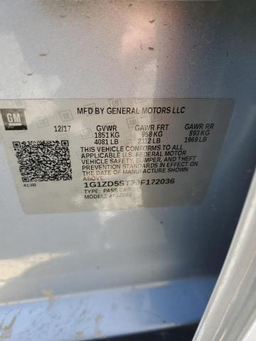 1G1ZD5ST2JF172036 - 2018 CHEVROLET MALIBU LT BLUE photo 12