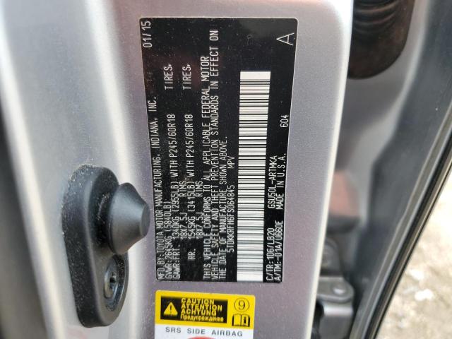 5TDKKRFH6FS064845 - 2015 TOYOTA HIGHLANDER XLE 银色 照片 13