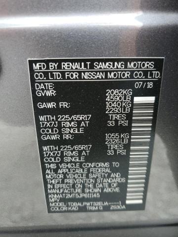 KNMAT2MT5JP611145 - 2018 NISSAN ROGUE S 灰色 照片 13