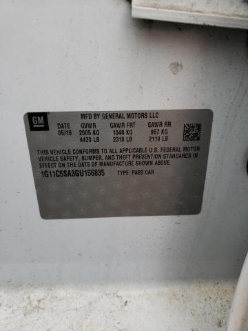 1G11C5SA3GU156835 - 2016 CHEVROLET MALIBU LIM LT Ақ фото 13