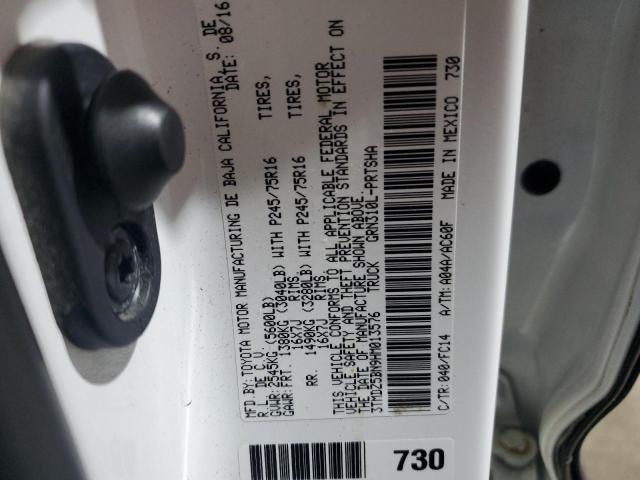 3TMDZ5BN9HM013576 - 2017 TOYOTA TACOMA DOUBLE CAB 白色 照片 12